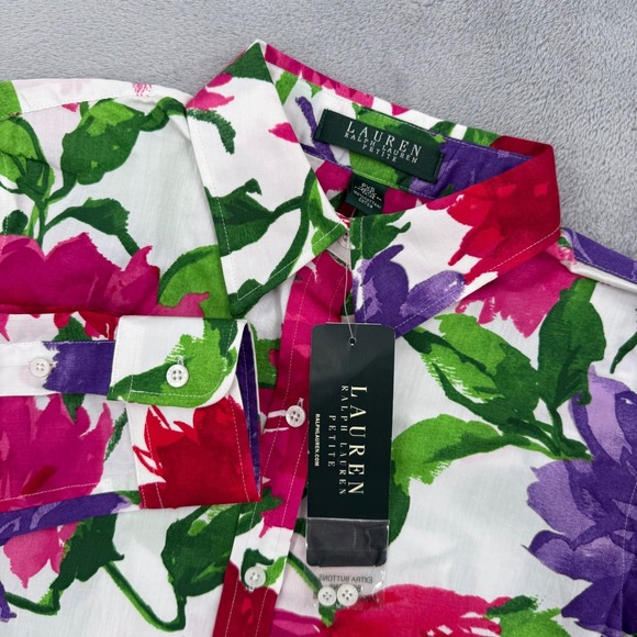 Lauren Ralph Lauren Tops - Lauren Ralph Lauren Petite Floral Cotton Button Down Shirt Womens Petite XS
